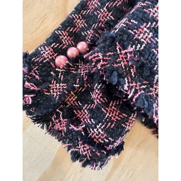 NWT Silkland Petite Tweed Jacket Women’s Large LP Pink Silk Blend Raw Hem Career - Picture 11 of 13